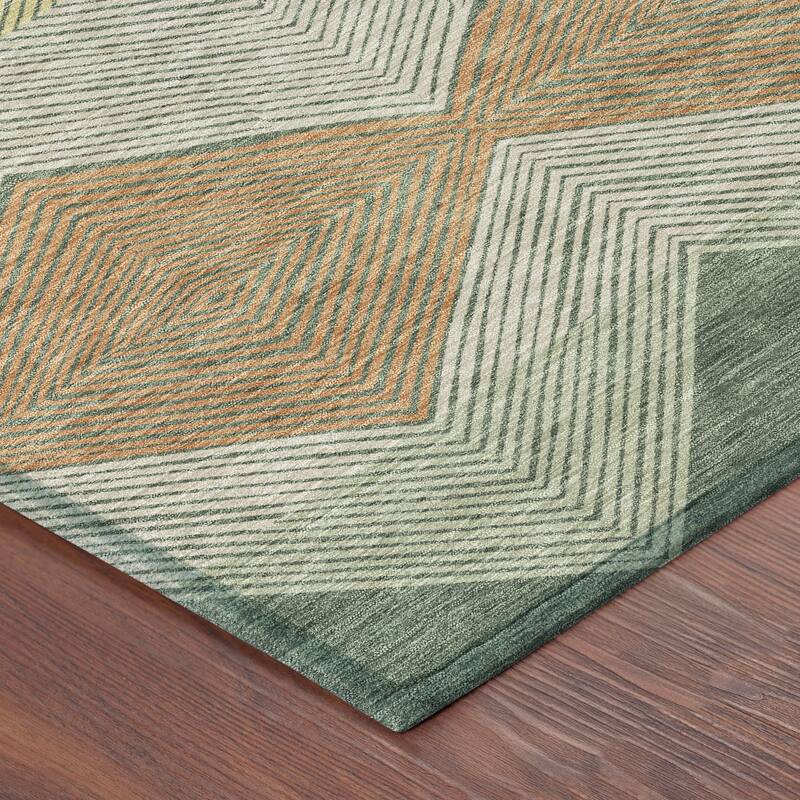 Machine Washable Indoor/ Outdoor Modern Mission Chantille Rug