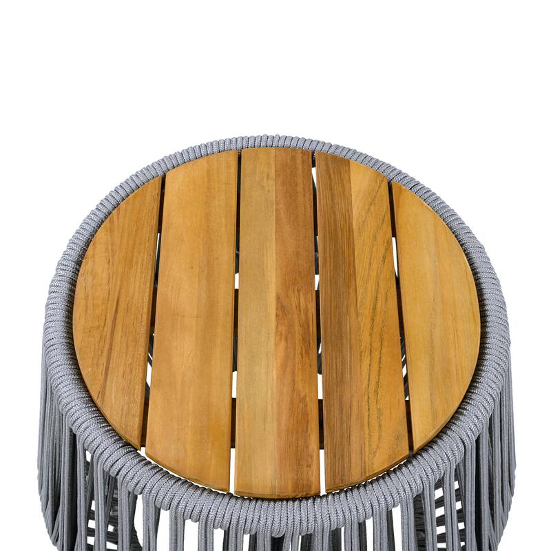 Christopher Knight Home Marcellin Acacia Wood Side Table with Rope Woven Base