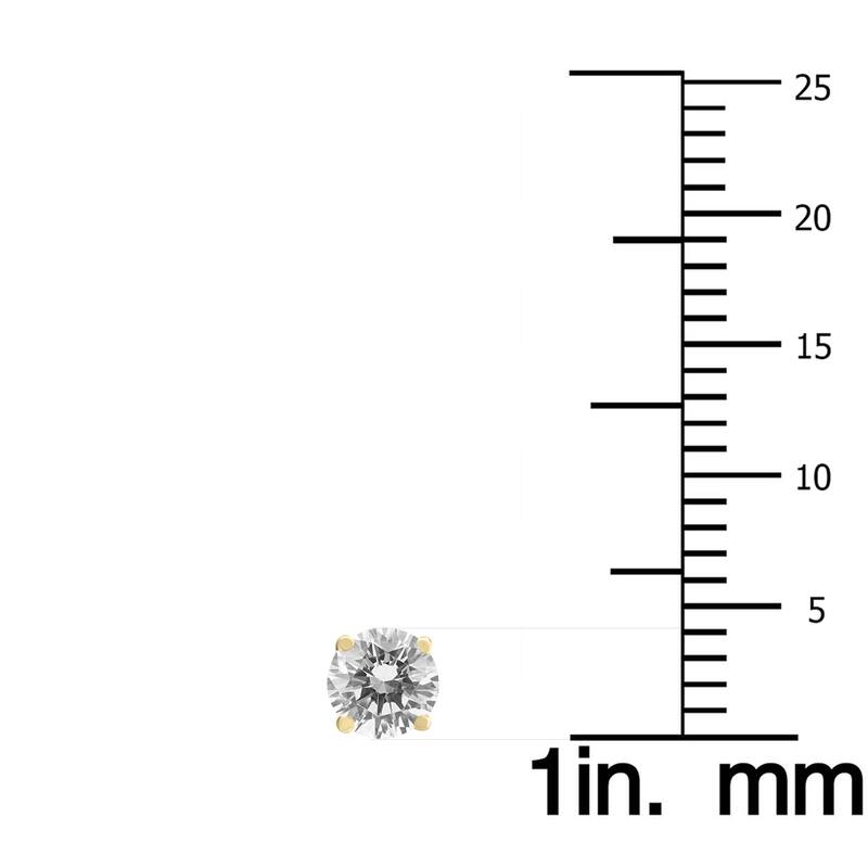 Marquee 1/2 Carat TW Round Diamond Solitaire Stud Earrings In 14k Yellow Gold