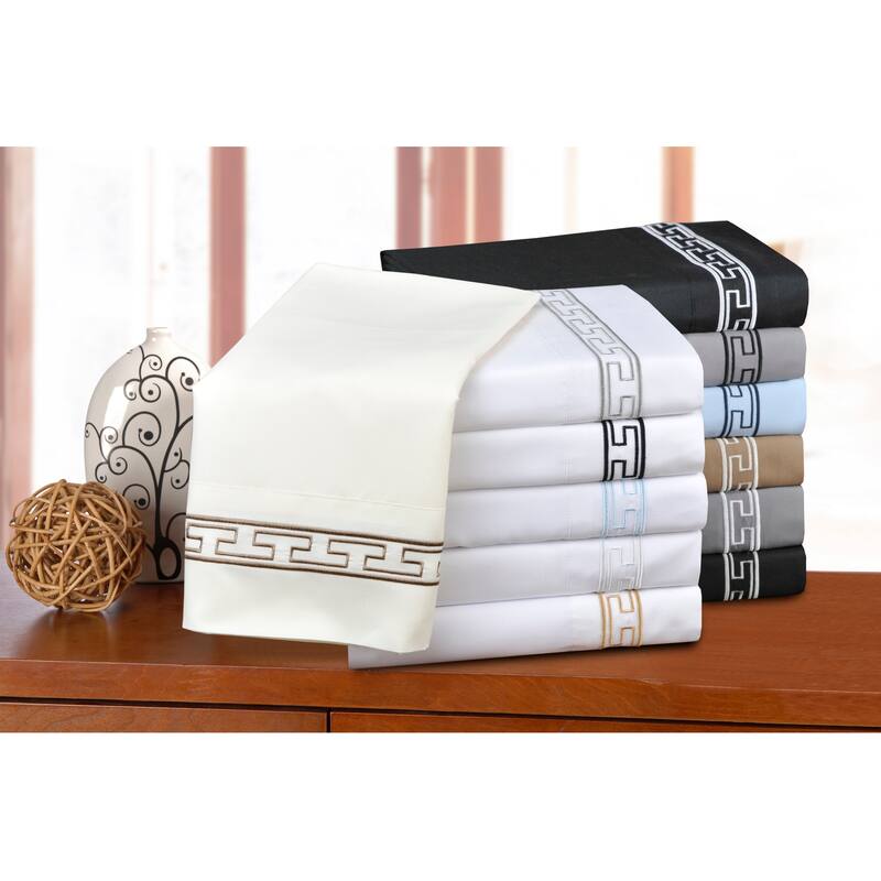 Superior Embroidered Microfiber Deep Pocket 6-piece Bed Sheet Set