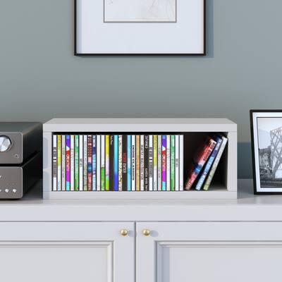Way Basics Eco Stackable Media Storage Rack Shelving and Organizer - Holds 40 CDs, White