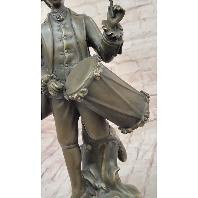 American Revolutionary War Drummer - Bronze Metal Figure Statue Sculpture Original Art By Milo