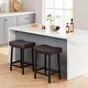 preview thumbnail 5 of 6, Set of 2 Ergonomic 24" Counter Height Bar Stools with Curved PU Leather Seat, Metal Frame, Integrated Footrest, Supports 240 lbs