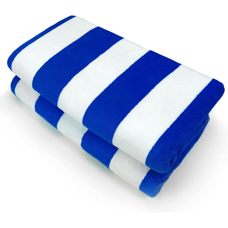 3 Piece Set Cabana Stripe, Two Beach Towel Set 32 x 62 Plus a Striped Beach Bag