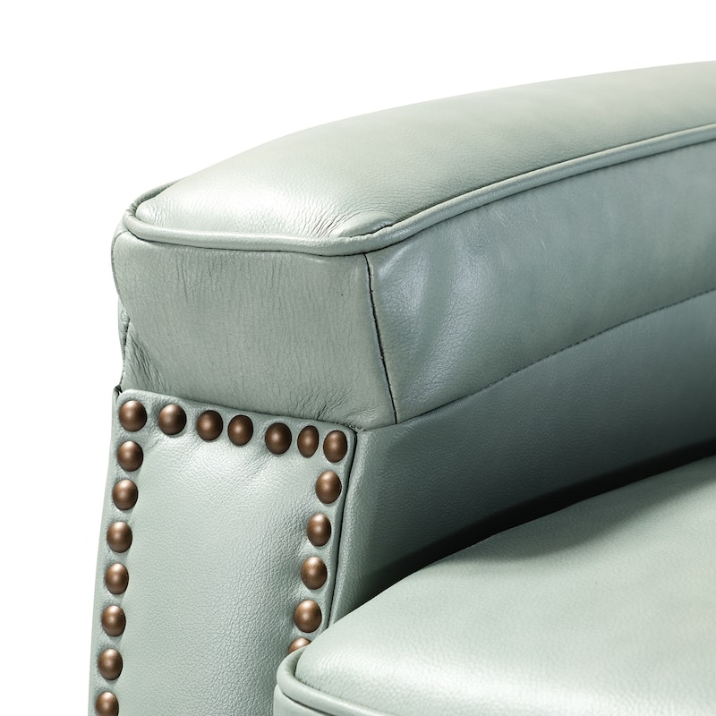 Gaspar Mid-Century Modern Pushback Recliner with Nailhead Trim by HULALA HOME