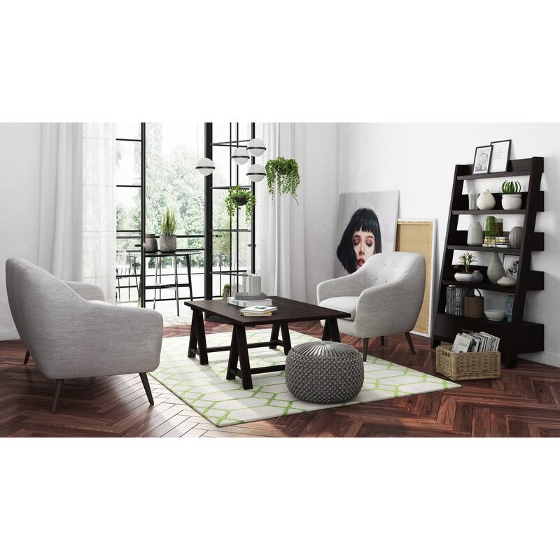 WYNDENHALL Vanessa Round Pouf in Velvet Fabric