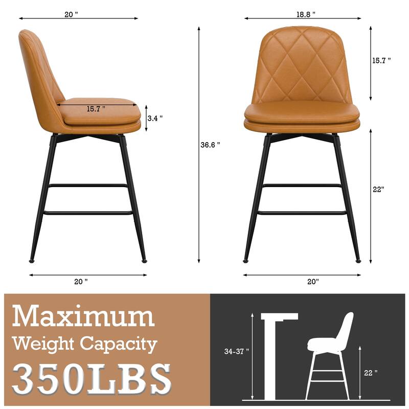 Bar Stools Set of 2 - N/A
