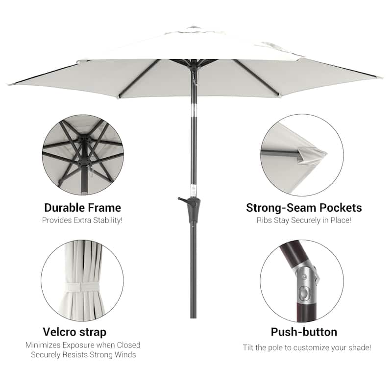 BONOSUKI Patio 7.5FT Market Umbrellas Table Umbrella With Tilt Button