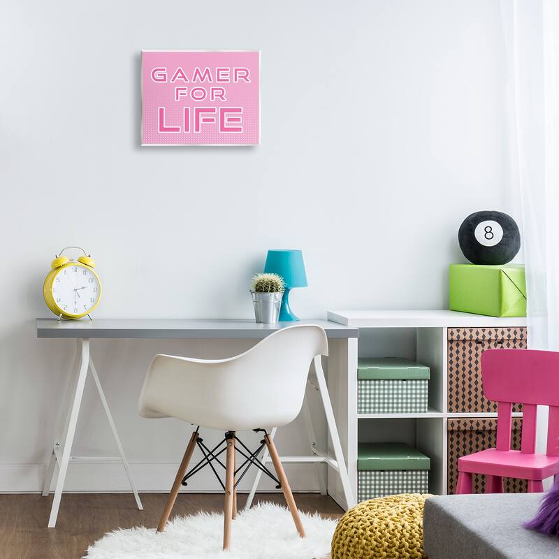 Stupell Pink Gamer For Life Wall Plaque Art Design By Yass Naffas Designs