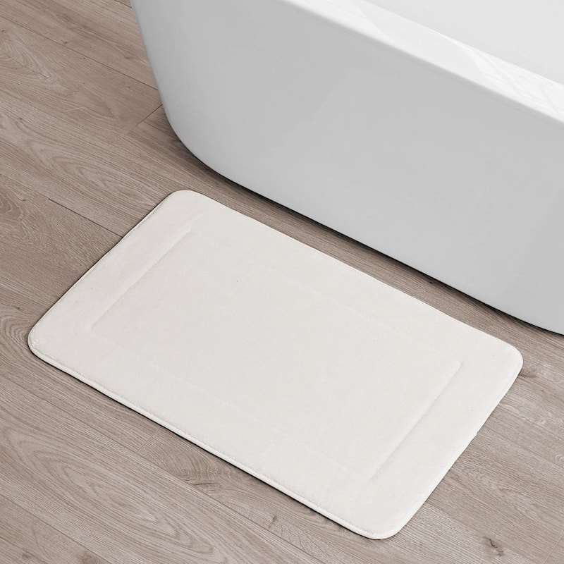 Oliver Brown Terry Memory Foam Bath Mat - 20 x 32 - White