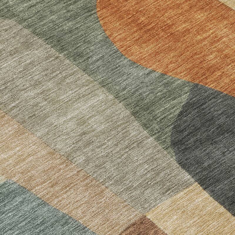 Machine Washable Indoor/ Outdoor Contemporary Layers Chantille Rug