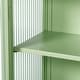 preview thumbnail 9 of 7, 27.56"Glass Doors Modern Two-door Wall Cabinet with Featuring Three-tier Storage for Entryway Living Room Bathroom