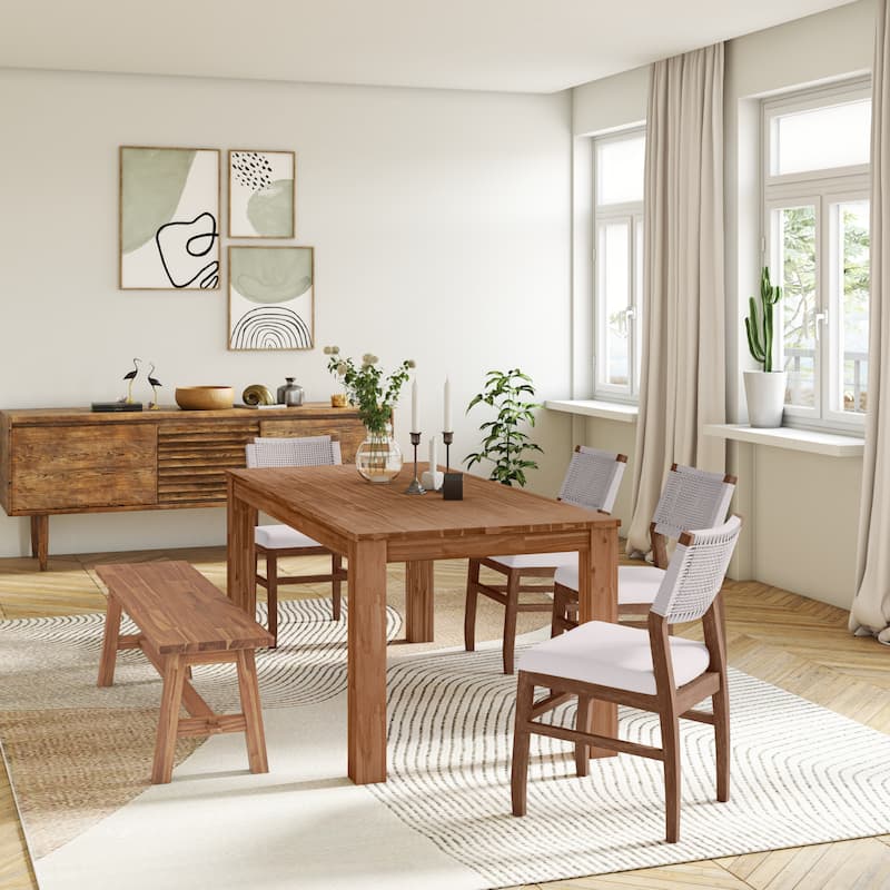 NPD Furniture Bedford 75 Inch Rectangular Dining Table Square Legs