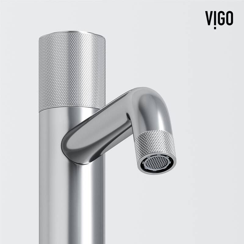 VIGO Cypress 21"L x 14"W Concrete Vessel Sink and Apollo 12"H Faucet Set