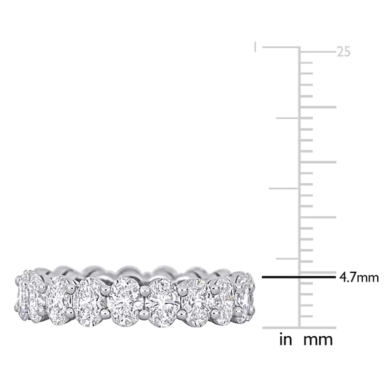Miadora 3 1/2ct TDW Oval Diamond Eternity Ring in 14k White Gold