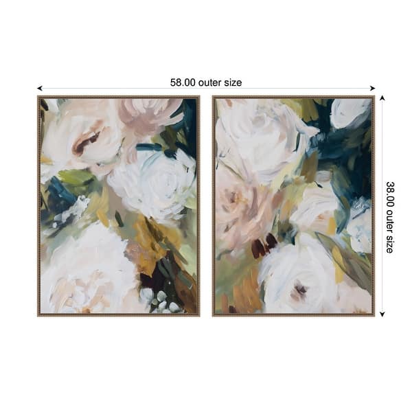 Kate and Laurel Sepia Florals III 2 Piece Framed Canvas Wall Art Set by ...