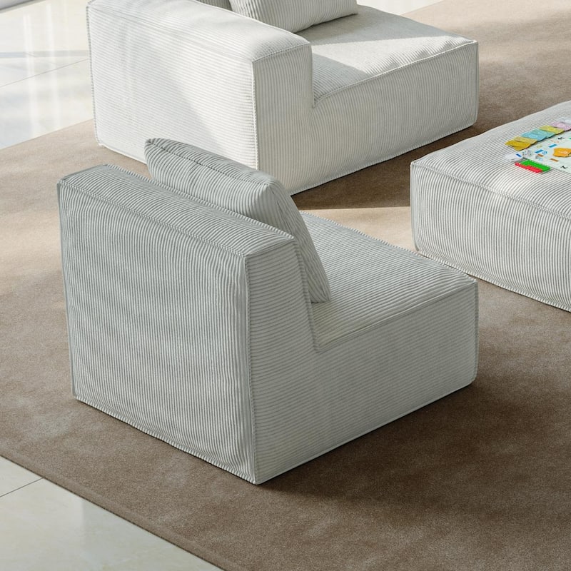 31.5" Foam 1-Seater Sofa Cloud Couch-Style Sectional - Plush Modular Design, No Assembly Required