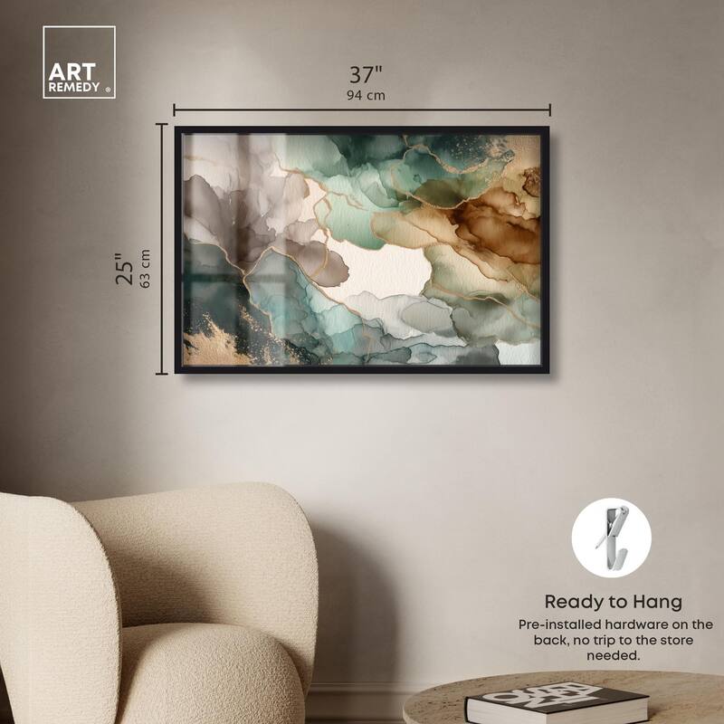 Golden Estuary II Shadowbox by Art Remedy