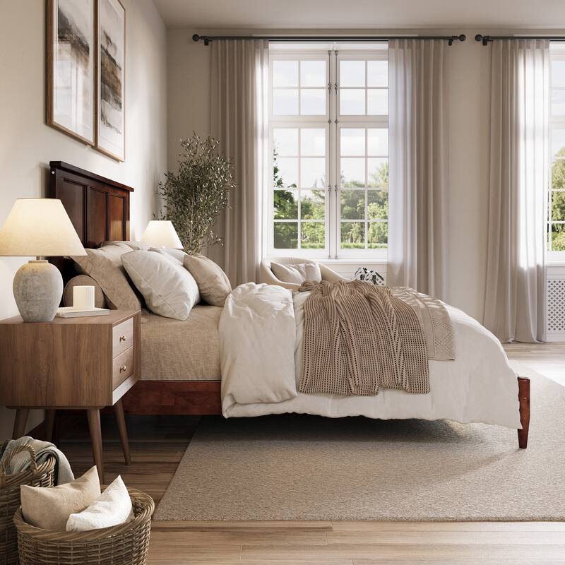 Charlotte Solid Wood Low Profile Platform Bed