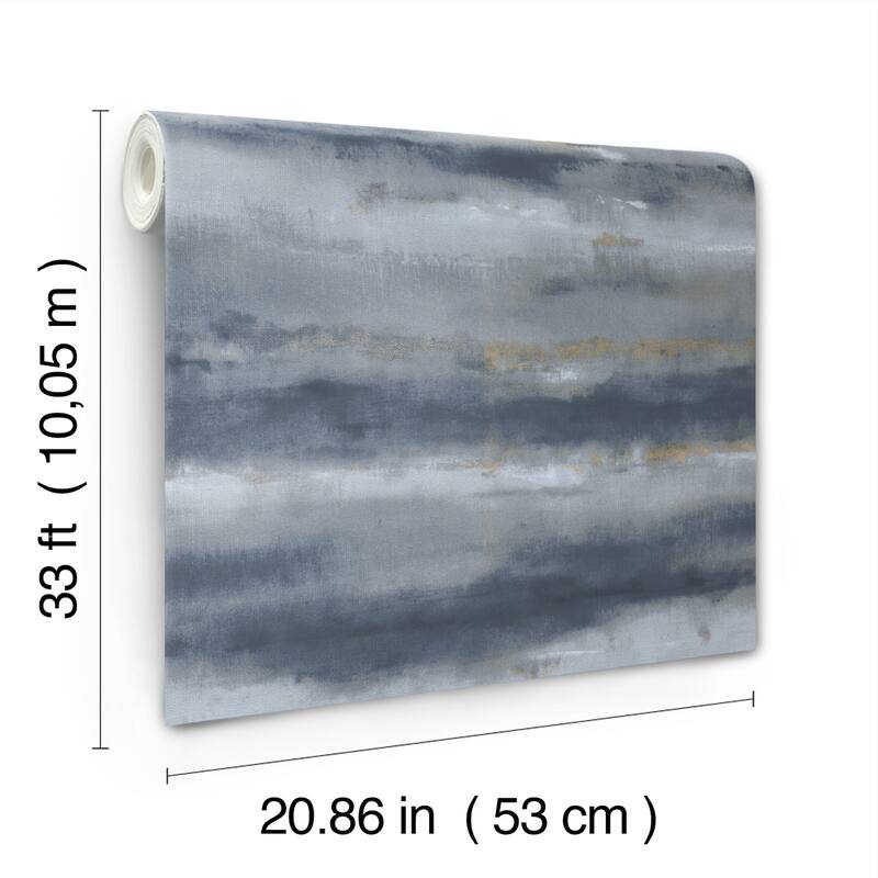 A-Street Prints Ayla Indigo Abstract Stripe Wallpaper