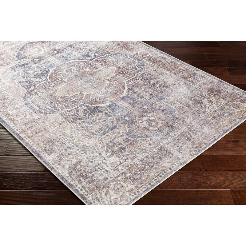 Livabliss Aravind Traditional Medallion Machine Washable Area Rug