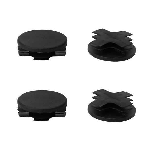4pcs 7/8" 22mm OD Plastic Round Tube Insert Ribbed Cover Caps Black Floor Table Protector, 0.75"-0.83" Inner Dia