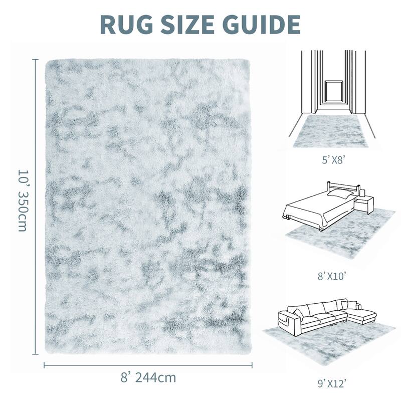 Silk and Wool Tie-Dyed Carpet, a Collision of Softness and Art - 5' x 8'