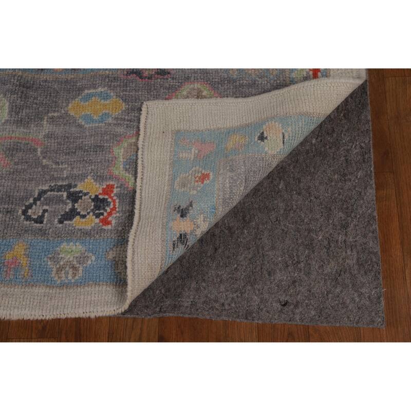 Hand Knotted Oriental 100% Wool Carpet Transitional Geometric Beige & Ivories Oushak Area Rug - 12' 4'' X 8' 11''