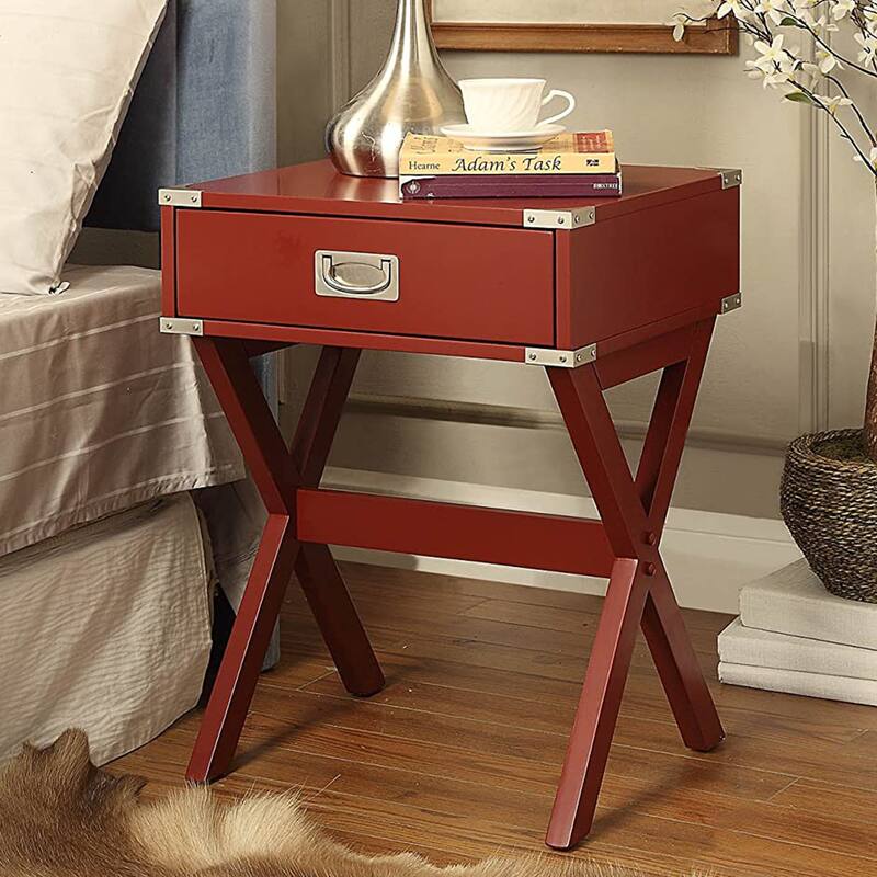 Side Table with Metal Corners