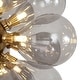 preview thumbnail 33 of 56, 18-Light Cluster Blue Glass Bubble Chandelier - 25in Wide Gold