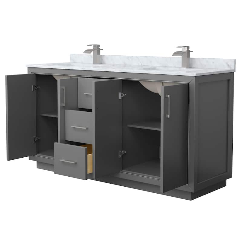 Wyndham Collection WCF1111-66D-NAT-MXX Icon 66" Free Standing Double