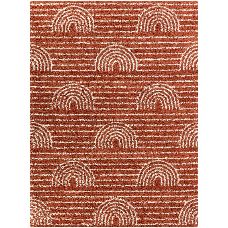 Mod-Tod Hailey Kids Rainbow Print Shag Berber Area Rug