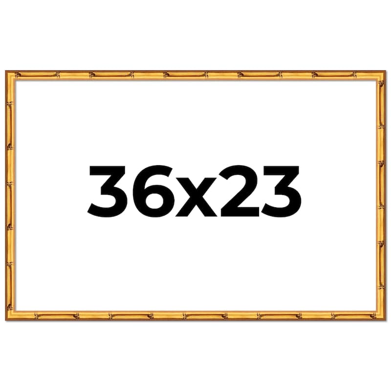 36x23 Frame Gold Bamboo Picture Frame Modern Photo Frame Includes UV Acrylic Shatter Guard Front Acid Free Foam Backing Board