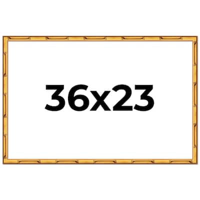 36x23 Frame Gold Bamboo Picture Frame Modern Photo Frame Includes UV Acrylic Shatter Guard Front Acid Free Foam Backing Board