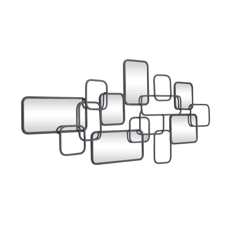 CosmoLiving by Cosmopolitan Artistic Black Metal Geometric Wall Mirror