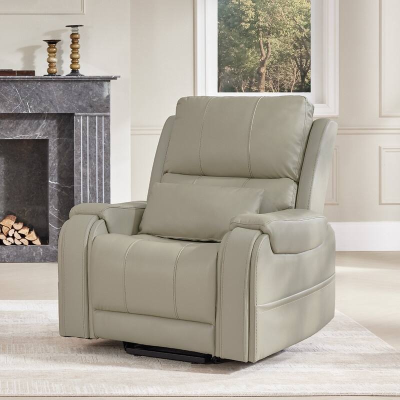 Spruce & Spring Leather Lift Recliner Chair for Elderly with Heat and Massage