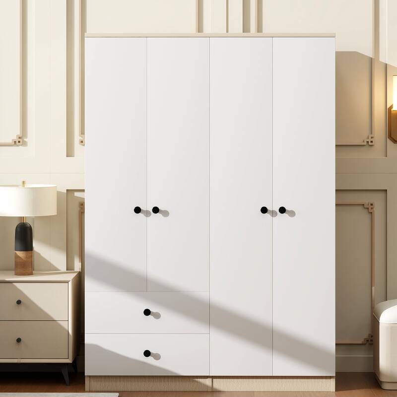4 Door Wardrobe Closet with Drawers