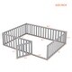 preview thumbnail 32 of 30, Roomfitters Queen Size Wood Floor Bed Frame with Fence and Door, Stylish and Practical Sleeping Solution for Any Bedroom