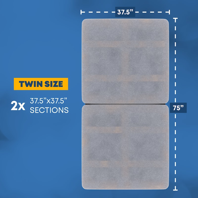 ONETAN, 1.5-Inch Split Bunkie Board for Mattress/Bed Support - Fully Assembled, Improved Comfort and Support, Gray. - Twin