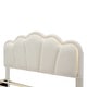 preview thumbnail 10 of 53, Twin/Full Size Upholstered Bed Frame, Flower-Shape Headboard with LED Light Strip, Sherpa Fabric Platform Bed
