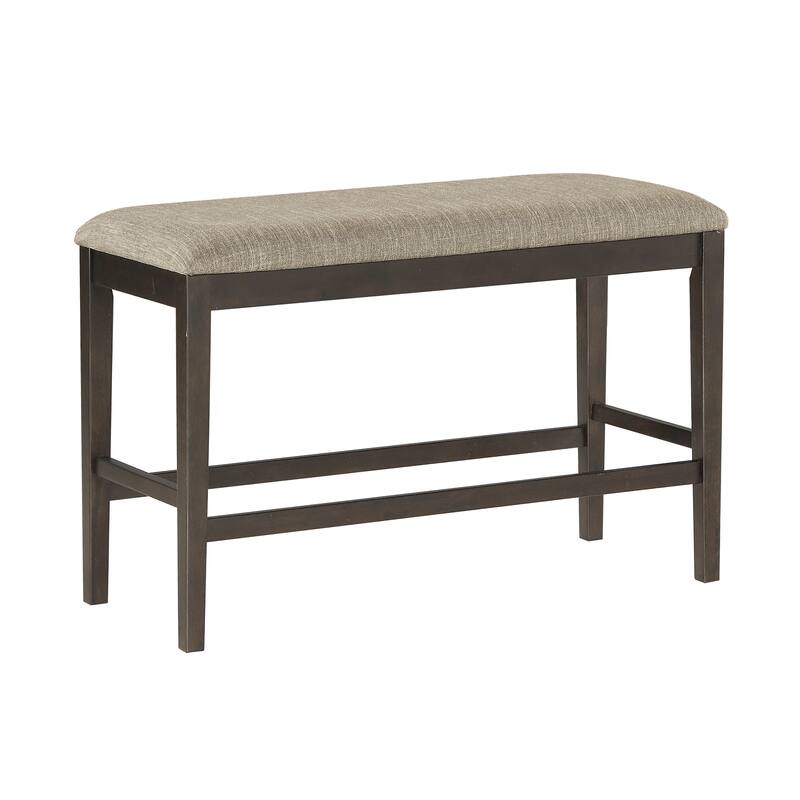 Artena Counter Height Bench - Dark Brown (Light Brown Fabric)