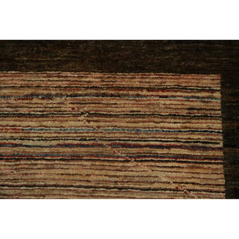 Hand Knotted Oriental 100% Wool Carpet Modern Contemporary Beige & Ivories Gabbeh Area Rug - 5' 7'' X 4' 2''