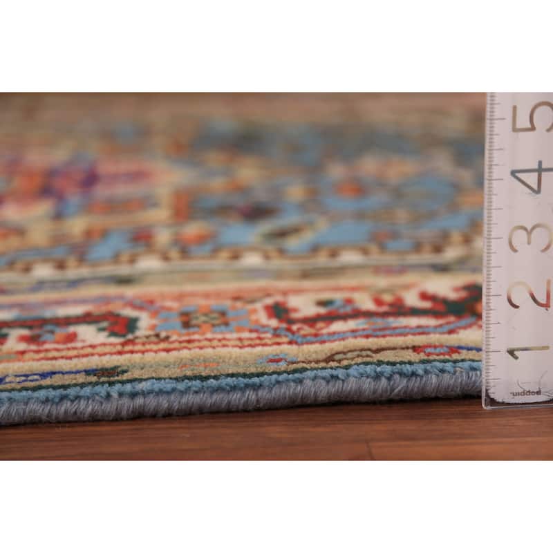 Light Blue Heriz Serapi Indian Rug Hand-Knotted Wool Carpet - 2'11"x 5'2"