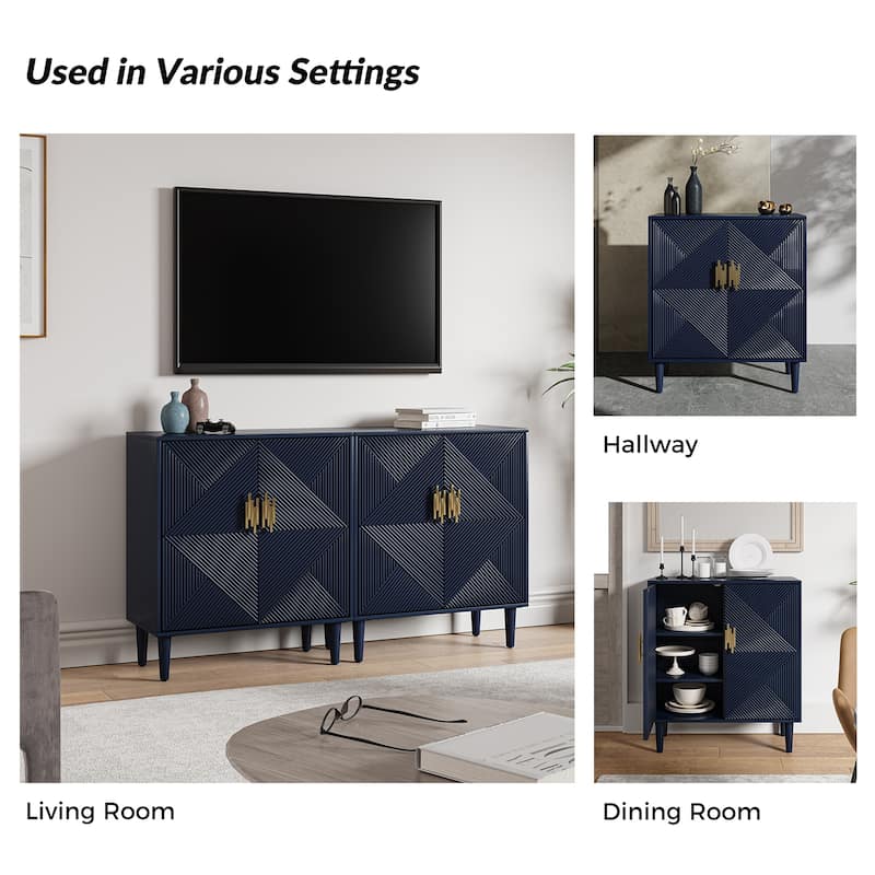 Damien Morden Storage TV Stand with Adjustable Shelves Set of 2 by HULALA HOME