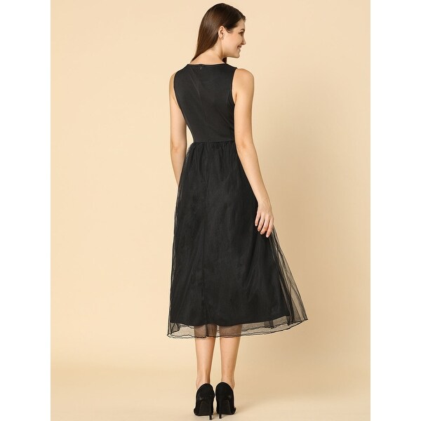 velvet bodice tulle midi dress