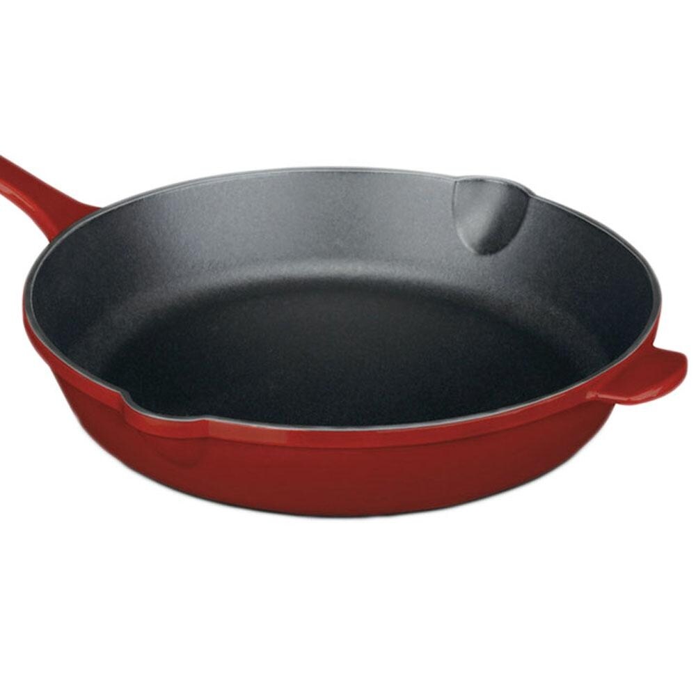Cuisinart Chef's Classic Enameled Cast Iron 10" Skillet Pan Cardinal