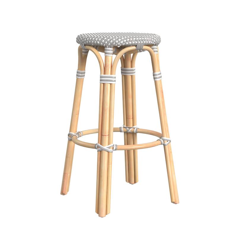 Tobias Rattan Round Bar Stool