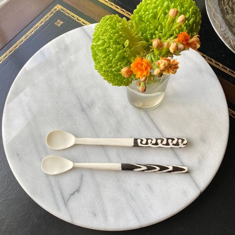 Hand-carved Long Batik Appetizer & Bar Utensils, Set of 2