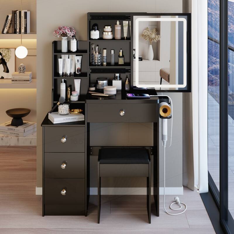 Versatile Left Bedside Cabinet with Advanced Features and Accessories