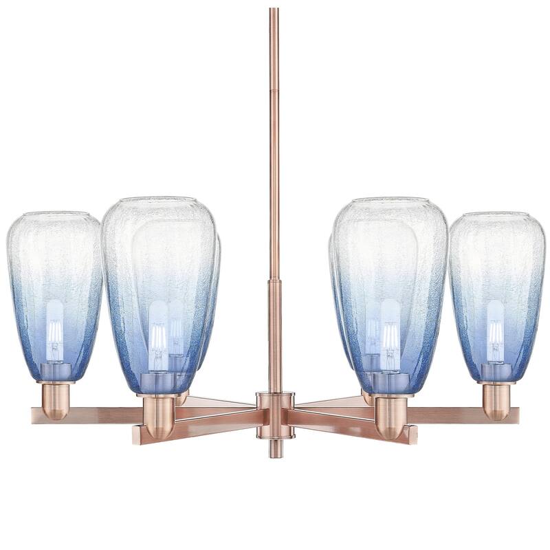 Innovations Lighting 716-6CR-15-24 Brookhaven Almond Chandelier - Antique Copper / Sapphire Blue